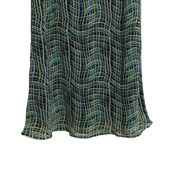 Cato Multicolor Elastic Waist Pull On Maxi Skirt Size M Abstract Scallop Hem - Picture 5 of 13